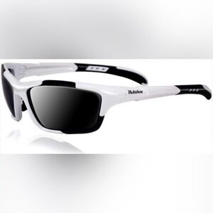 Hulislem Polarized White and Black Sports Sunglasses